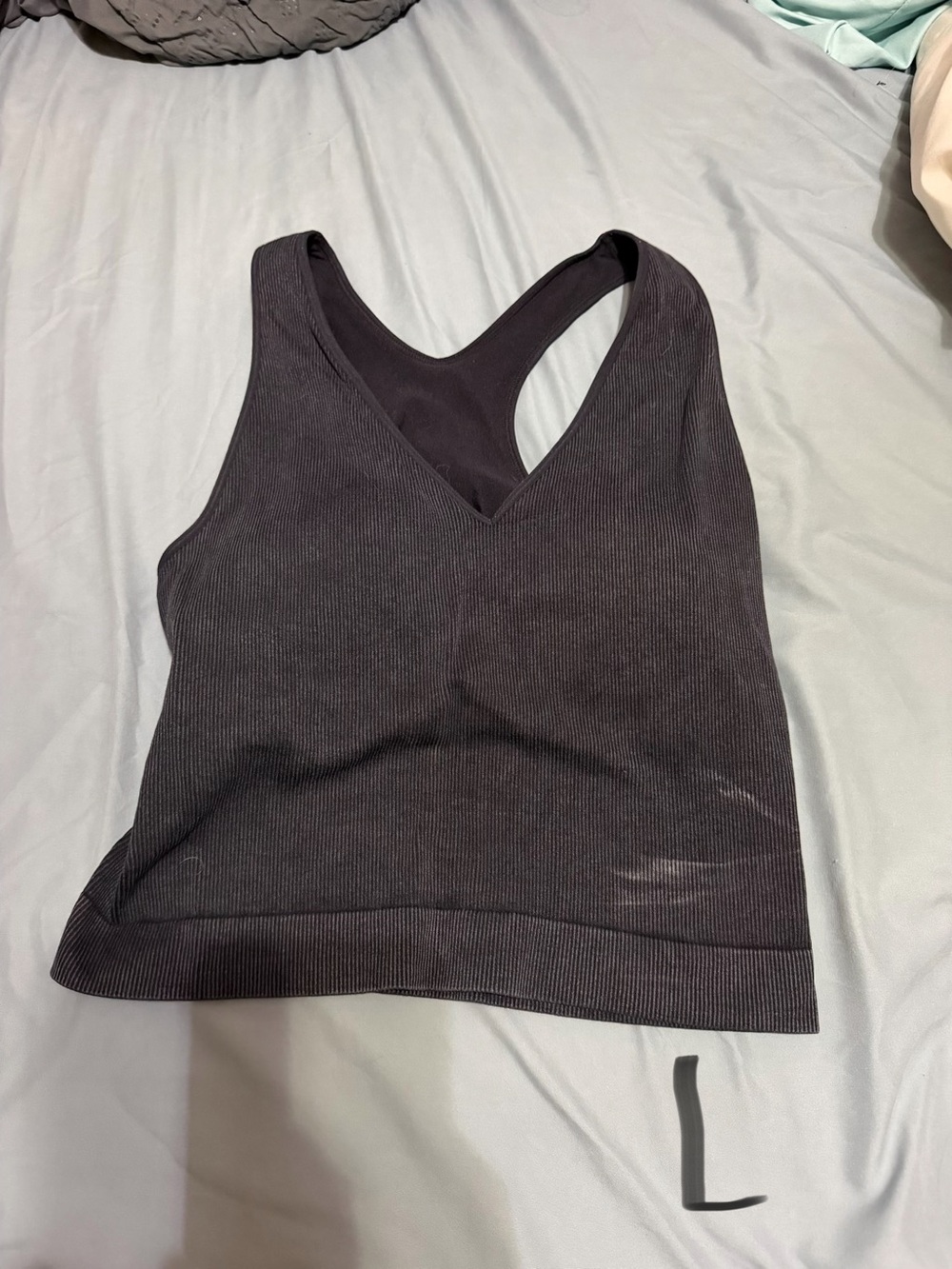 JoyLab Black Ribbed V-Neck Racerback Bralette